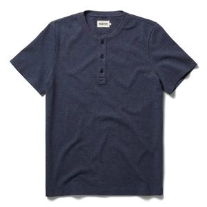 Taylor Stitch- The Short Sleeve Heavy Bag Henley - Navy